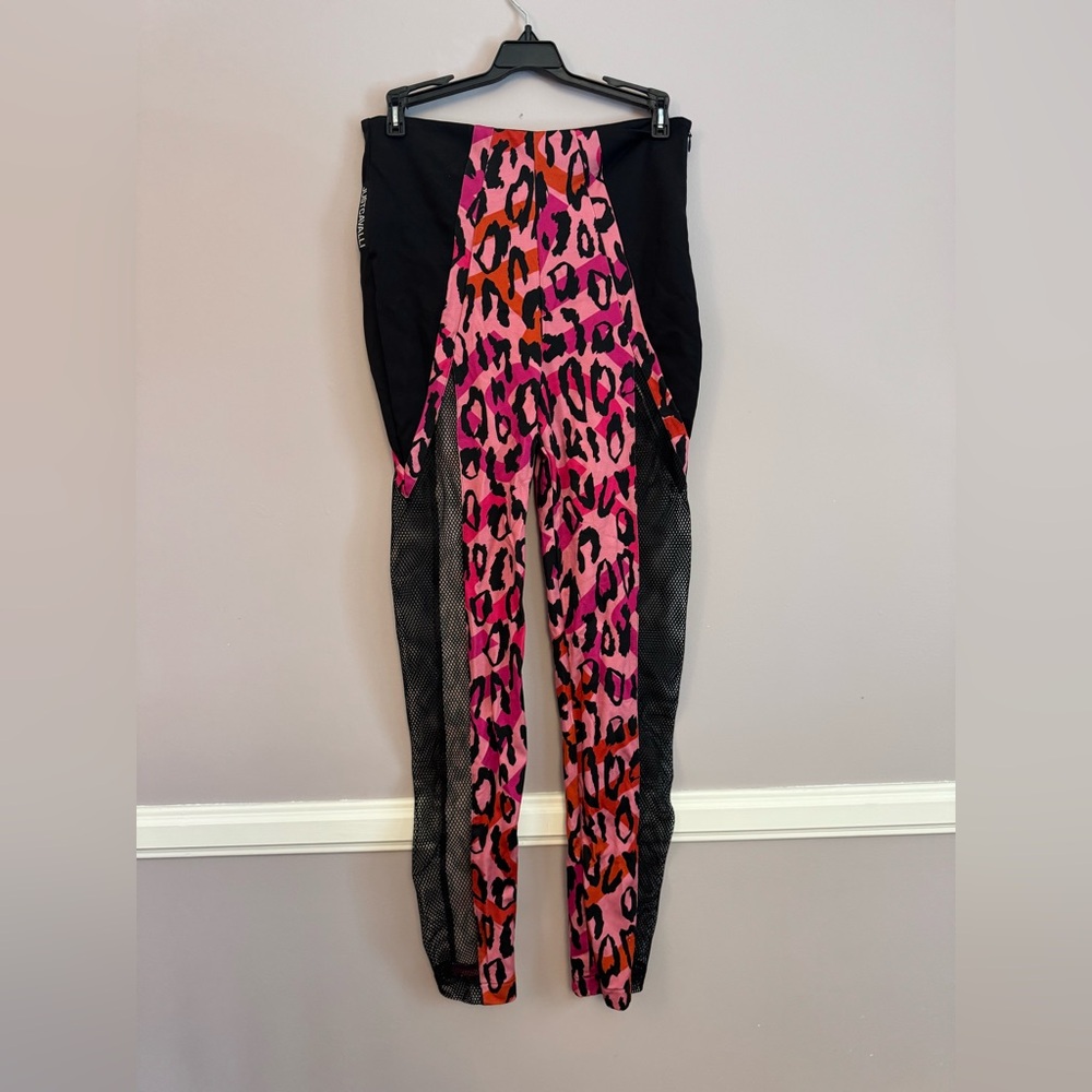 Just Cavalli legging, pink leopard and mesh, NWT